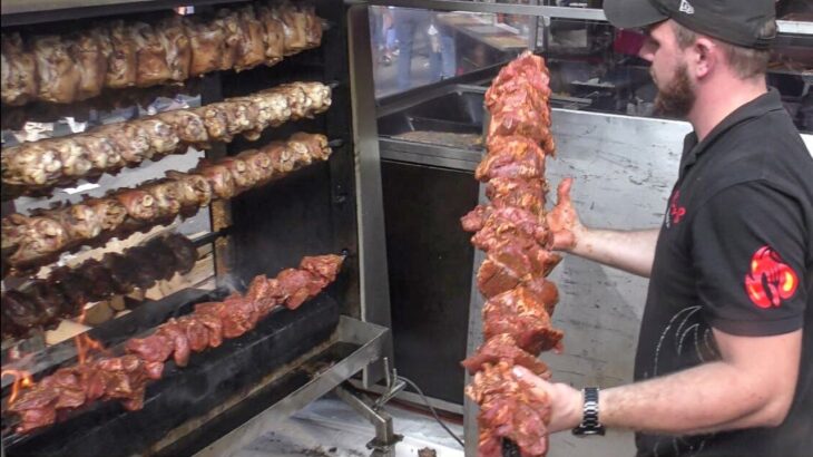 Germany Street Food. Huge Pork Legs Skewers, Ribs and More. Italy Street Food Festival