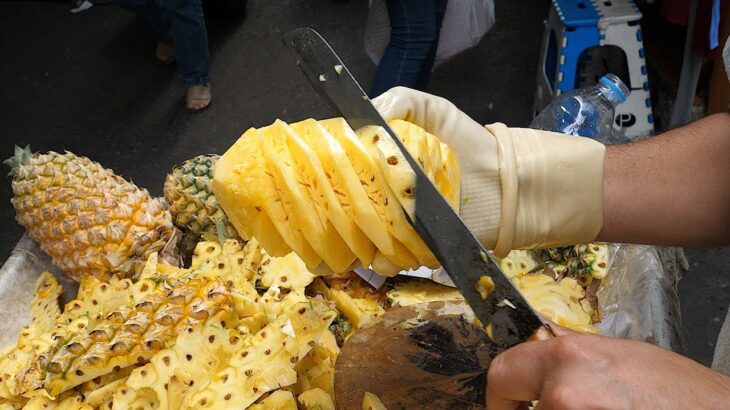 태국 파인애플 자르기 달인 / Amazing Pineapple Cutting Skills – thai street food