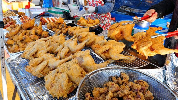 역대급 바삭한 시장치킨? 장날이면 대박 터지는! 선산 오일장 옛날통닭, 닭강정, 탕수육 / Korean Fried Chicken / Korean Street food