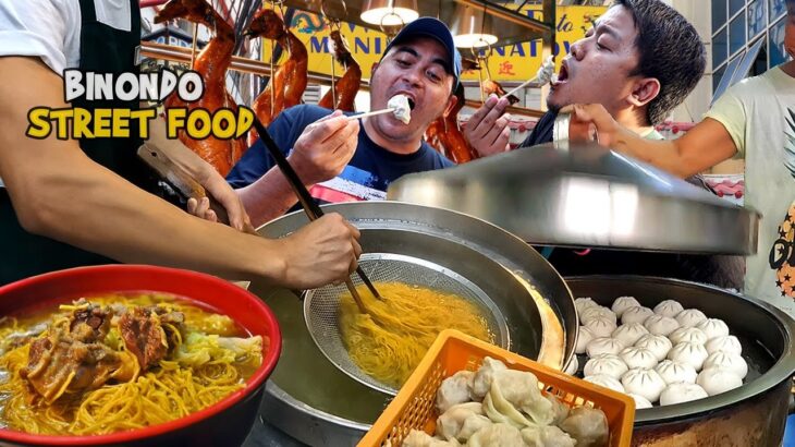 Manila Street Food | Beef WANTON Soup ORIGINAL Siopao in The OLDEST CHINATOWN In The World! (HD)