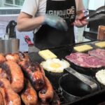 Beef and Sausages from Argentina, Huge Sandwiches. London Street Food