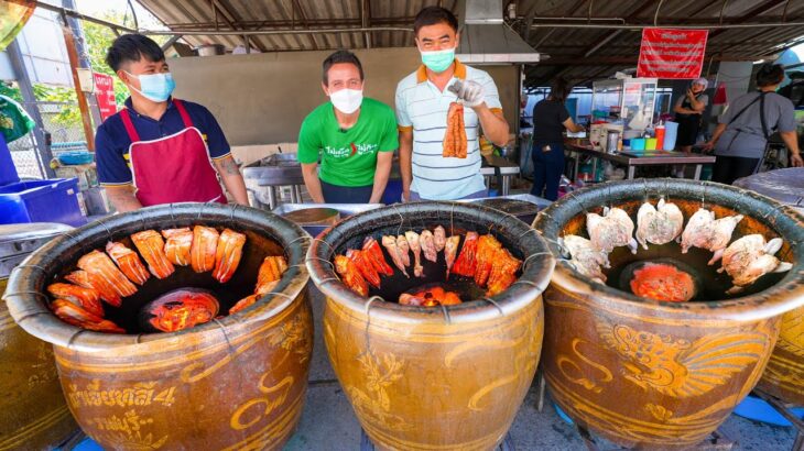 Tandoori Pork Belly!! THAI STREET FOOD –  Insane Crispy Meat Tour in Chiang Mai, Thailand!