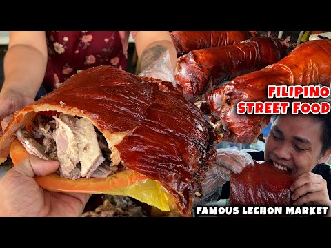 Filipino Street Food | Famous Lechon Market in the Philippines | Lechon Baboy, Chicharon Bulaklak