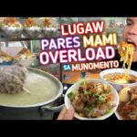 Filipino Street Food LUGAWAN NA MAY LAMAN LOOB at MAMI PARES sa MONUMENTO Caloocan City, Manila