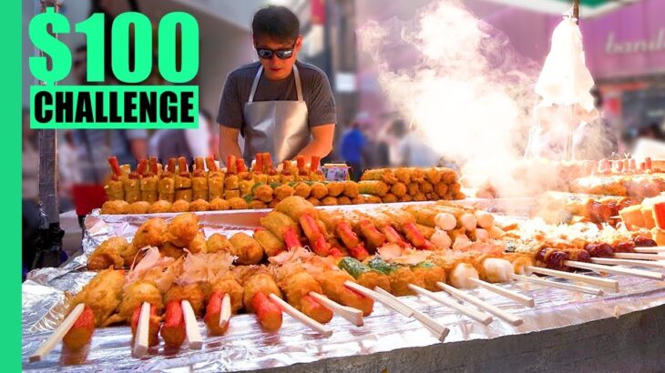 KOREAN Street Food $100 CHALLENGE in MYEONGDONG! The best MYEONGDONG street food!