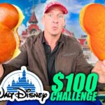 $100 Disney Food Challenge in PARIS!! Most Expensive Food in Europe!!