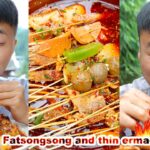 FatSongsong and ThinErmao food challenge | Chinese food | mukbang | funny mukbang