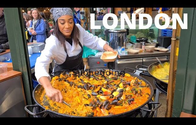 🇬🇧 LONDON ENGLAND, LONDON STREET FOOD, WALKING TOUR, LONDON CITY WALK, BOROUGH MARKET, SOUTHBANK, 4K