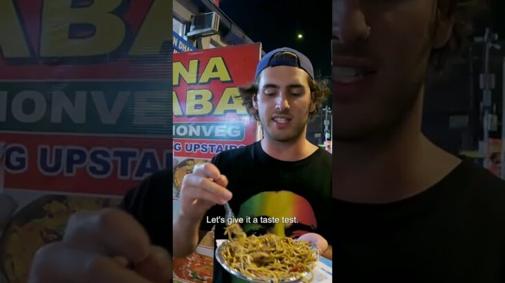 Luke Damant eats $0.50 street noodles in India 🇮🇳 #shorts
