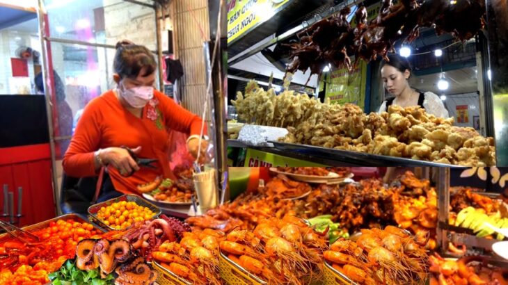 Amazing! Best night street food market in Saigon, Vietnam 2023 – There are hundreds of food stalls