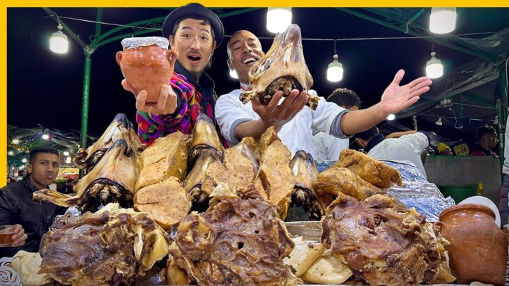 Crazy Night Market Tour in Marrakech 🇲🇦 Rare Moroccan Street Food – Cow Breast + Lamb Head