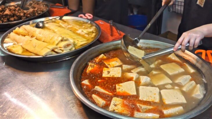 Taiwanese Street Food-Ribs Stewed in Herbs, Spicy Stinky Tofu, Bamboo Shoots/藥燉排骨,麻辣臭豆腐,滷桂竹筍-台灣夜市美食