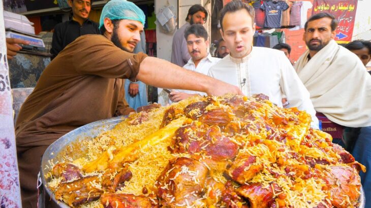 Street Food in Peshawar – GOLDEN PULAO Mountain + Charsi Tikka Kabab + Pakistani Street Food Tour!