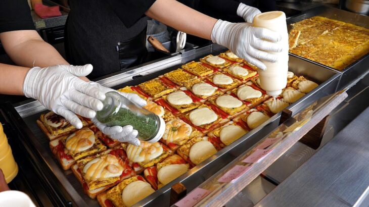직원만 10명에 연매출 12억? 토스트로 빌딩세운 송정 문토스트 / Amazing scale Cheese Omelet Toast / Korean street food
