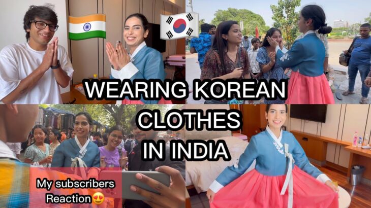 🇰🇷KOREAN HANBOK CHALLENGE IN INDIA🇮🇳 with @souravjoshivlogs7028 meeting my subscribers ♥️