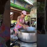 Hardworking & Famous Lady Chef Cooks Pork Noodle – Thai Street Food #shorts
