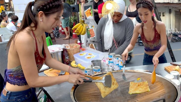 EGGS & BANANAS! 1 DAY OF WORK WITH MOST FAMOUS PUY ROTI LADY – THAI STREET FOOD ROTI LADY BANGKOK
