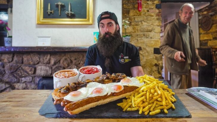 MAN BETS £50 I CAN’T FINISH THIS UNBEATEN BREAKFAST SANDWICH CHALLENGE! | BeardMeatsFood